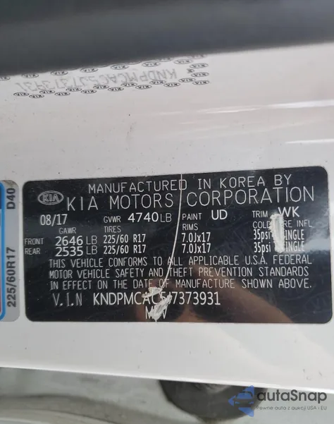 2018 Kia Sportage Lx из США, поврежденный, VIN KNDPMCAC5J7373931